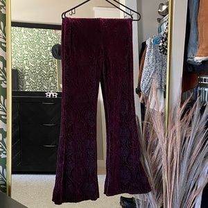 Forever 21: Velvet & mesh flared bell bottoms